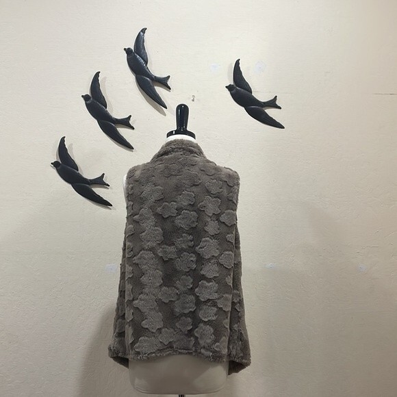 Anthropologie Elevenses Pelange Brown Faux Fur Open Front Vest - S - Picture 7 of 11